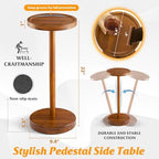 Small Round Side Table, Drink Table with Phone Slot, 22'' Acacia, alternate view 3