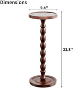 Small Round Side Table, Rubberwood Drink Table for Small Spaces, alternate view 3
