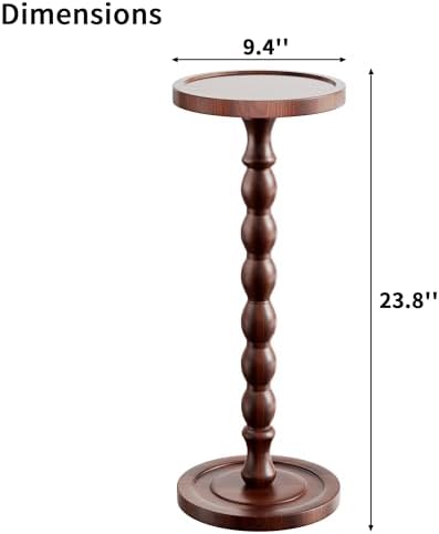 Small Round Side Table, Rubberwood Drink Table for Small Spaces, alternate view 3