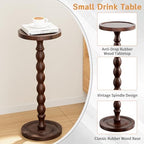 Small Round Side Table, Rubberwood Drink Table for Small Spaces, alternate view 5