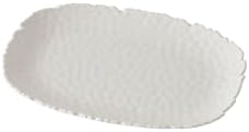 Small Serving Platter, Waves, Kitchen, Gift in 11 x 7.5 Inch in White