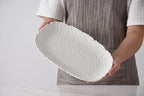 Small Serving Platter, Waves, Kitchen, Gift in 11 x 7.5 Inch in White, alternate view 2
