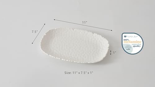 Small Serving Platter, Waves, Kitchen, Gift in 11 x 7.5 Inch in White, alternate view 6
