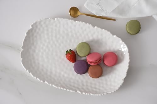 Small Serving Platter, Waves, Kitchen, Gift in 11 x 7.5 Inch in White, alternate view 7
