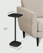 Small Side Table, Drink Table for Small Spaces, Square Martini Table with Pedestal, for Living Room, Bedroom, alternate view