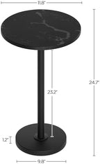 Small Side Table, Round Drink Table, Coffee Martini Table with Pedestal Accent, End Table for Small Spaces in, alternate view