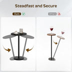 Small Side Table, Round Drink Table, Coffee Martini Table with Pedestal Accent, End Table for Small Spaces in, alternate view