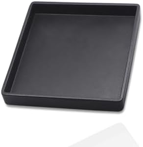 Small Square Mini Tray (5.9 inch), Hard Plastic Black Serving Tray in 10.2"L x 5.5"W x 1.1"H in Black