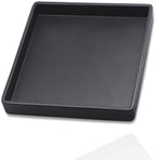Small Square Mini Tray (5.9 inch), Hard Plastic Black Serving Tray in 10.2"L x 5.5"W x 1.1"H in Black