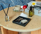 Small Square Mini Tray (5.9 inch), Hard Plastic Black Serving Tray in 10.2"L x 5.5"W x 1.1"H in Black, alternate view 4