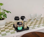 Small Square Mini Tray (5.9 inch), Hard Plastic Black Serving Tray in 10.2"L x 5.5"W x 1.1"H in Black, alternate view 7