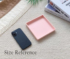 Small Square Serving Tray (5.9 inch), Hard Plastic Pink Tray in 10.2"L x 5.5"W x 1.1"H in Pink, alternate view 2