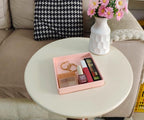 Small Square Serving Tray (5.9 inch), Hard Plastic Pink Tray in 10.2"L x 5.5"W x 1.1"H in Pink, alternate view 4