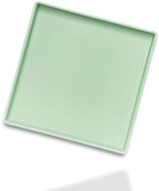 Small Square Serving Tray (9 inch), Hard Plastic Green Tray in 10.2"L x 5.5"W x 1.1"H in Green