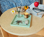 Small Square Serving Tray (9 inch), Hard Plastic Green Tray in 10.2"L x 5.5"W x 1.1"H in Green, alternate view 6