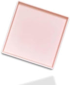 Small Square Serving Tray (9 inch), Hard Plastic Pink Tray in 10.2"L x 5.5"W x 1.1"H in Pink
