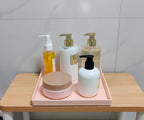 Small Square Serving Tray (9 inch), Hard Plastic Pink Tray in 10.2"L x 5.5"W x 1.1"H in Pink, alternate view 6
