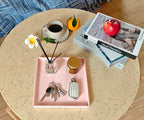 Small Square Serving Tray (9 inch), Hard Plastic Pink Tray in 10.2"L x 5.5"W x 1.1"H in Pink, alternate view 7