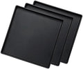 Small Square Tray (9 inch) 3 Pack, Hard Plastic Durable Black Tray in 10.2"L x 5.5"W x 1.1"H in Black