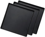 Small Square Tray (9 inch) 3 Pack, Hard Plastic Durable Black Tray in 10.2"L x 5.5"W x 1.1"H in Black