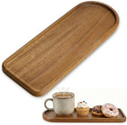 Small Wooden Tray | Acacia Wood Tray for Vanity, Bathroom Counter, Coffee Table & Toilet | Perfect for Jewelry