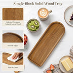 Small Wooden Tray | Acacia Wood Tray for Vanity, Bathroom Counter, Coffee Table & Toilet | Perfect for Jewelry, alternate