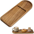 Small Wooden Tray | Acacia Wood Tray for Vanity, Bathroom Counter, Coffee Table & Toilet | Perfect for Jewelry