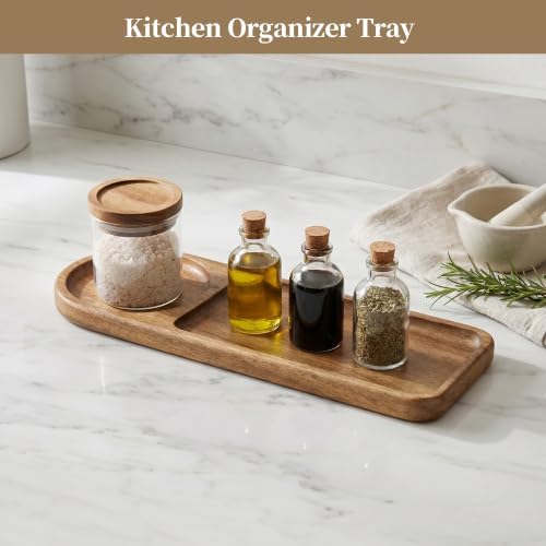 Small Wooden Tray | Acacia Wood Tray for Vanity, Bathroom Counter, Coffee Table & Toilet | Perfect for Jewelry, alternate