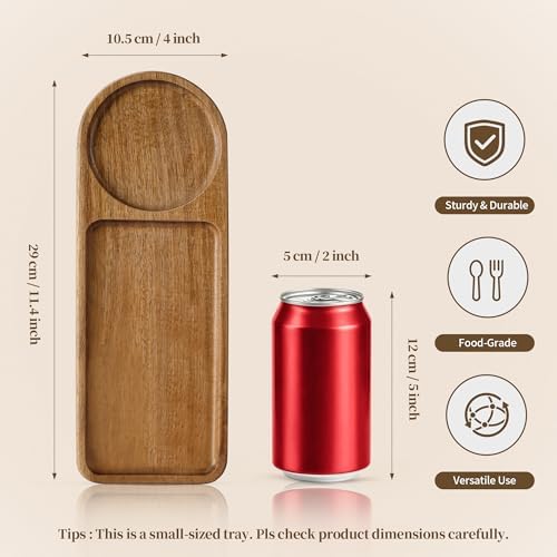 Small Wooden Tray | Acacia Wood Tray for Vanity, Bathroom Counter, Coffee Table & Toilet | Perfect for Jewelry, alternate