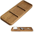 Small Wooden Tray | Acacia Wood Tray for Vanity, Bathroom Counter, Coffee Table & Toilet | Perfect for Jewelry