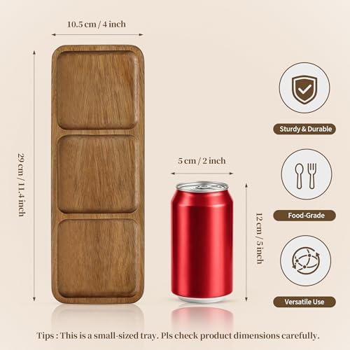 Small Wooden Tray | Acacia Wood Tray for Vanity, Bathroom Counter, Coffee Table & Toilet | Perfect for Jewelry, alternate