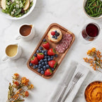 Small Wooden Tray and Platter, Mini Charcuterie Boards, 10"x5.5" in 10" x 5.5" in Acacia Wood, alternate view 2