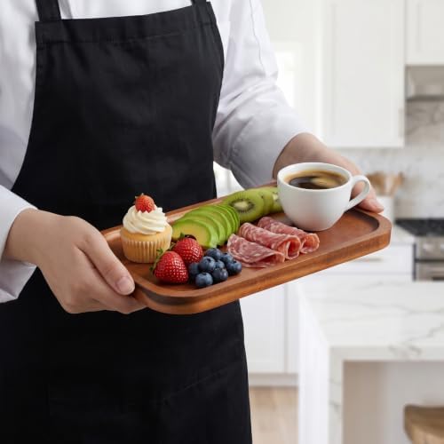 Small Wooden Tray and Platter, Mini Charcuterie Boards, 10"x5.5" in 10" x 5.5" in Acacia Wood, alternate view 5