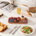 Small Wooden Tray and Platter, Mini Charcuterie Boards, 10"x5.5" in 10" x 5.5" in Acacia Wood, alternate view 6
