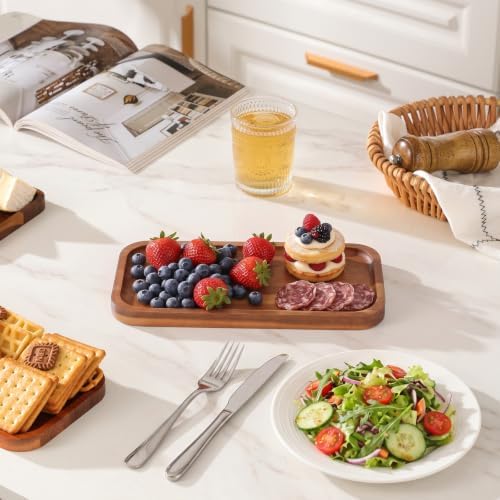 Small Wooden Tray and Platter, Mini Charcuterie Boards, 10"x5.5" in 10" x 5.5" in Acacia Wood, alternate view 6