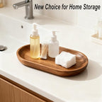 Small Wooden Tray, Oval Wood Serving Trays, Acacia Wood Platter for Coffee Tables, Dessert, Snack, Fruit, alternate view 5