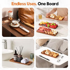 Small Wooden Trays and Platters, Mini Charcuterie Boards, 10 Pack in 10 Pack - 14" x 5.5" in Acacia Wood, alternate view 4