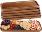 Small Wooden Trays and Platters, Mini Charcuterie Boards, 6 Pack in 6 Pack - 14" x 5.5" in Acacia Wood