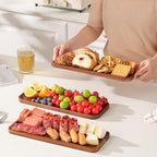 Small Wooden Trays and Platters, Mini Charcuterie Boards, 6 Pack in 6 Pack - 14" x 5.5" in Acacia Wood, alternate view 6