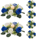 Small Wreath for Table Centerpieces, 9.05 Inch, Royal Blue & White in Royal Blue & White