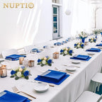 Small Wreath for Table Centerpieces, 9.05 Inch, Royal Blue & White in Royal Blue & White, alternate view 2