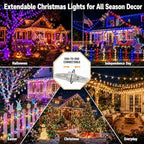 Smart Color Changing Christmas Lights, 33FT 100LED RGB String Lights App & Remote Control, Connectable, alternate view 4