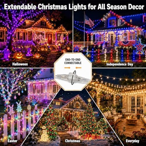 Smart Color Changing Christmas Lights, 33FT 100LED RGB String Lights App & Remote Control, Connectable, alternate view 4