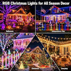 Smart Color Changing Christmas Lights App & Remote Control, 164Ft 500 LED, alternate view 4