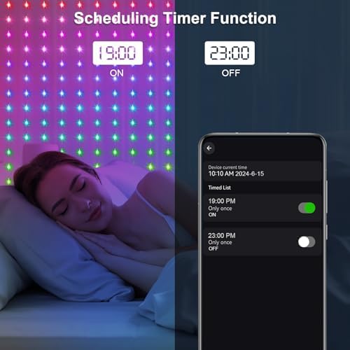 Smart Color Changing Curtain Lights RGB 5050 Built in Chip with App Remote, alternate view 4