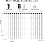 Smart Color Changing Curtain Lights RGB 5050 Built in Chip with App Remote, alternate view 6