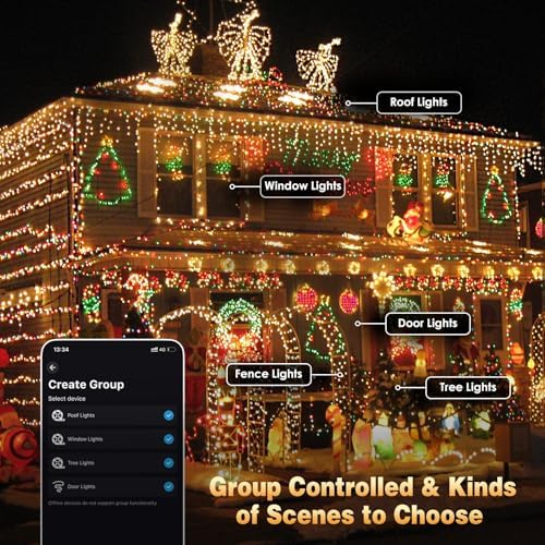 Smart Color Changing Lights 112FT 300LED Orange Purple App Remote, alternate view 6