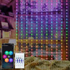 Smart Curtain Lights 6.6 x 9.8Ft 16 Million Colors Changing in 6.6 x 9.8Ft in 5050 RGB Built in Chip