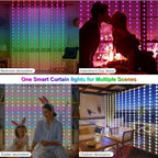 Smart Curtain Lights 6.6 x 9.8Ft 16 Million Colors Changing in 6.6 x 9.8Ft in 5050 RGB Built in Chip, alternate view 5