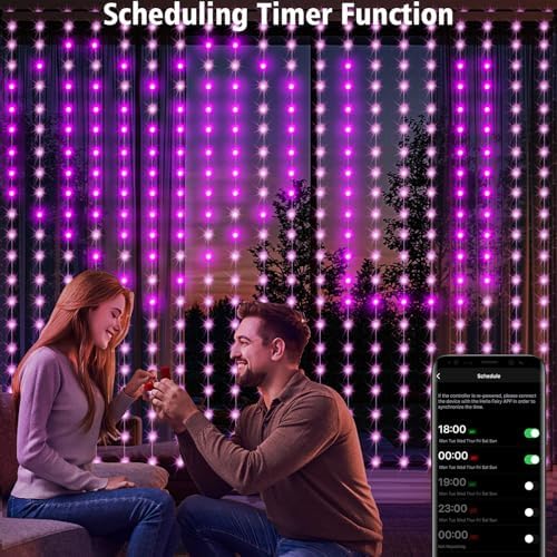 Smart Curtain Lights Plug in 400 LED Curtain Fairy Lights with App & Remote, alternate view 3